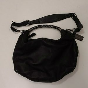 Kenneth Cole Convertible Shoulder Hobo Bag Black Quality Leather Purse
